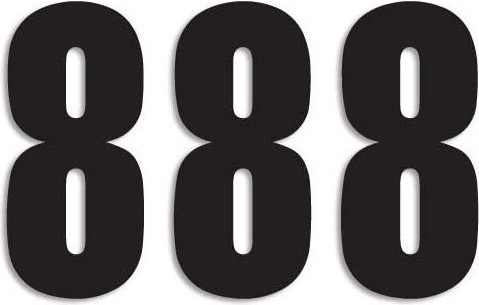 Numar Concurs Cifra 8 Adhesive 3 Pack Black 5047/20/8