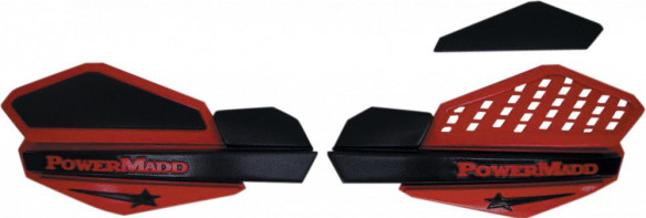 Handguard ATV Star Series 22 MM Plastic Black/Red-34202