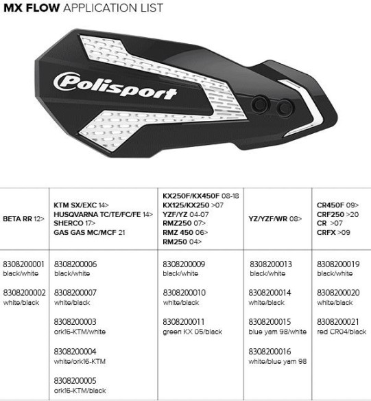 Handguard MX Flow White/Black Beta 8308200002