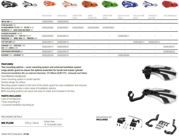 Handguard MX Flow Black/White KTM/Husqv/Gas-Gas/Sherco 8308200006
