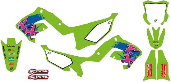 Kit Grafice Retro Husa Sa Inclusa Kawasaki KX 250/KX 125 M