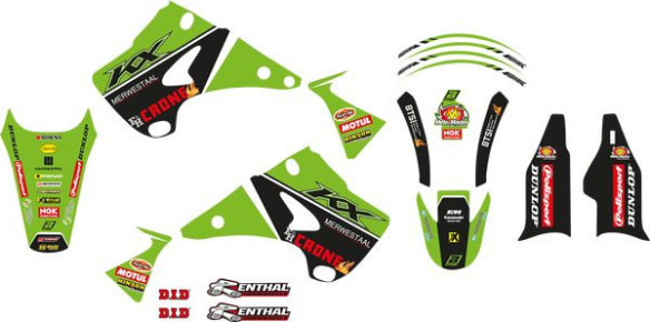Kit Grafice Husa Sa Inclusa Replica Team Kawasaki KX 250/KX 125 M