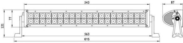 Bara Led 120W 40xLED 630mm