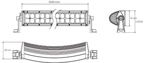 Bara Led 240W 80xLed 1140mm ARC