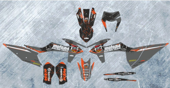 Kit Grafice Moto24 Racing 2023 KTM EXC Grey/Orange