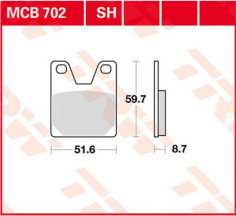 Placute Frana Sh Series Sindered Rear MCB702SH