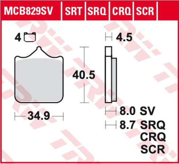 Placute Frana Srt Series Sindered Front MCB829SRT