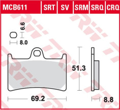 Placute Frana Srt Series Sindered Front MCB611SRT