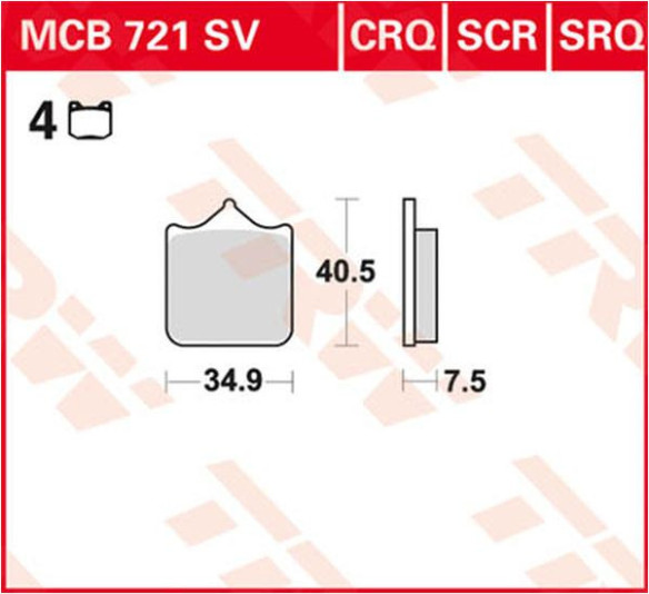 Placute Frana Sv Series Sindered MCB721SV