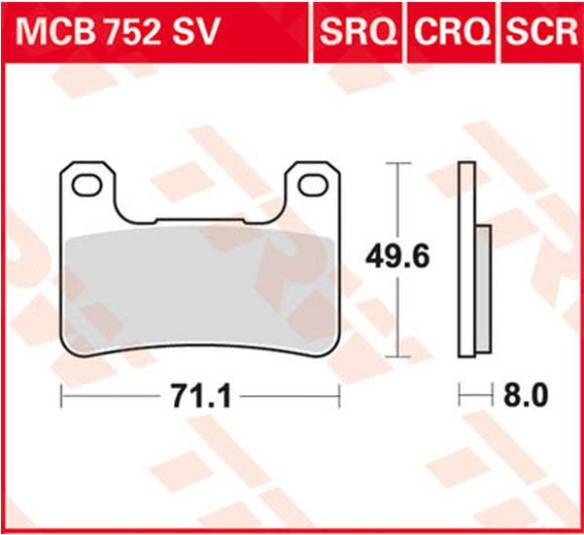 Placute Frana Sv Series Sindered MCB752SV