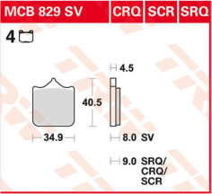 Placute Frana Sv Series Sindered MCB829SV