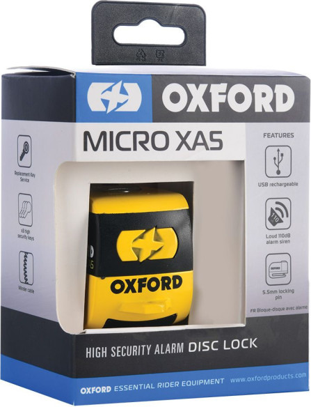 Antifurt Moto Prindere pe Disc Micro XA5 Alarm Yellow/Black