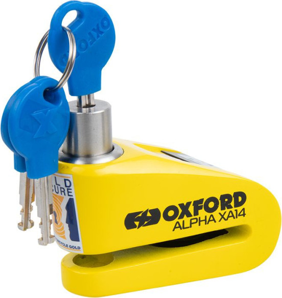 Antifurt Moto Prindere pe Disc Alpha XA14 Alarm Yellow/Black