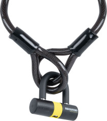 Cablu Antifurt cu Lacat Loop Lock15 15mm x 2.0m Black/Yellow