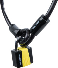 Cablu Antifurt cu Lacat Loop Lock10 10mm x 1.8m Black/Yellow