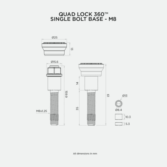 Baza 360 Single Bolt M8 QLP-360-M8