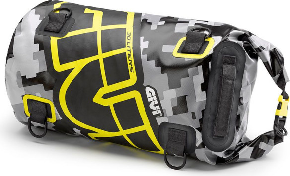 Geanta Moto Cilindrica Impermeabila 30L Camo Grey/Black/Yellow EA114CM