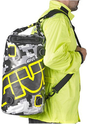 Geanta Moto Cilindrica Impermeabila 30L Camo Grey/Black/Yellow EA114CM