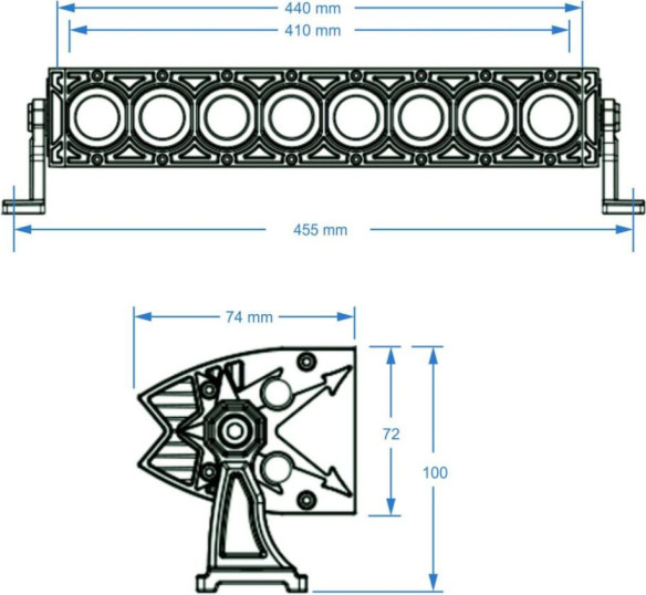 Bara LED 17" One-Row Halo Ring Cree 80W 810-2080-8
