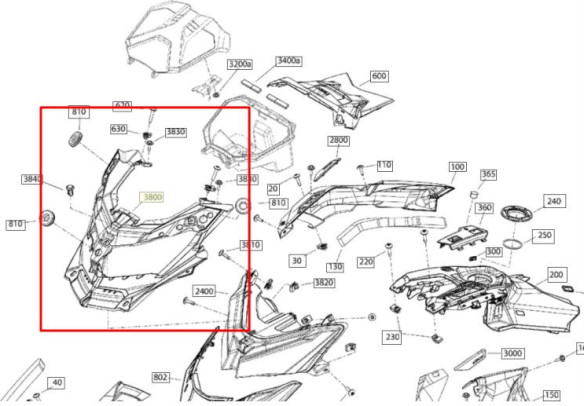 Placa Far Snowmobil Freeride OEM 517306653