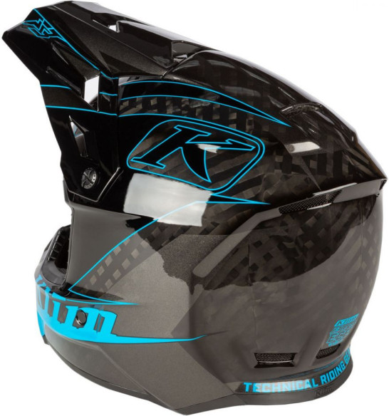 Casca Snowmobil F3 Carbon Helmet ECE Draft Vivid Blue