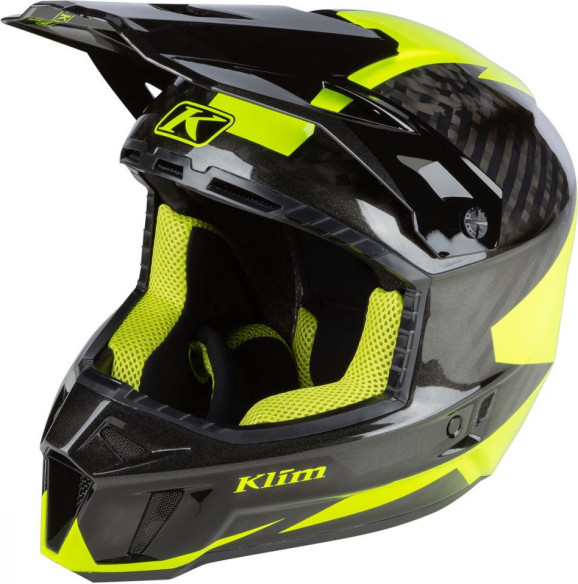 Casca Klim Snowmobil F3 Carbon ECE Ripper Hi-Vis