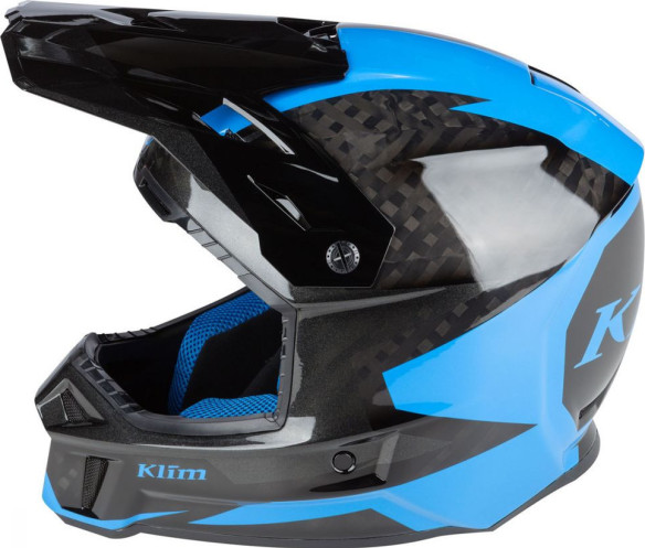 Casca Snowmobil F3 Carbon ECE Ripper Electric Blue Lemonade