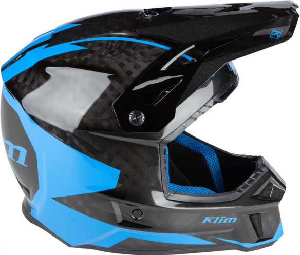 Casca Snowmobil F3 Carbon ECE Ripper Electric Blue Lemonade
