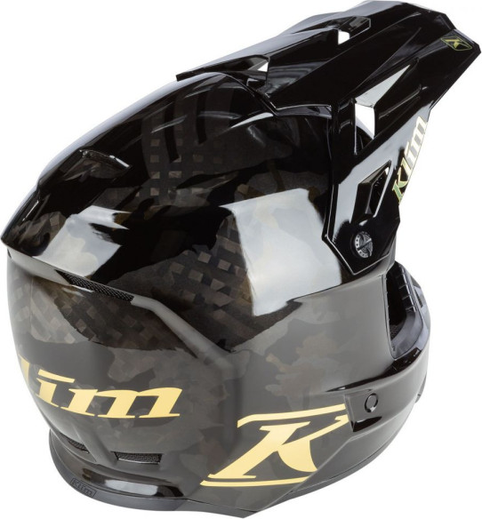 Casca Snowmobil F3 Carbon ECE Assault Camo Gold