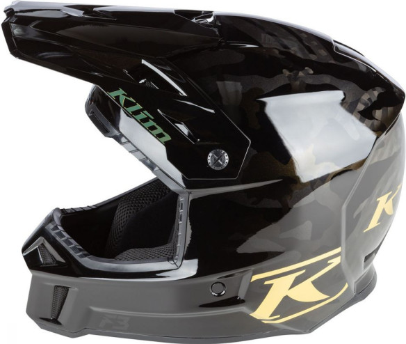 Casca Snowmobil F3 Carbon ECE Assault Camo Gold