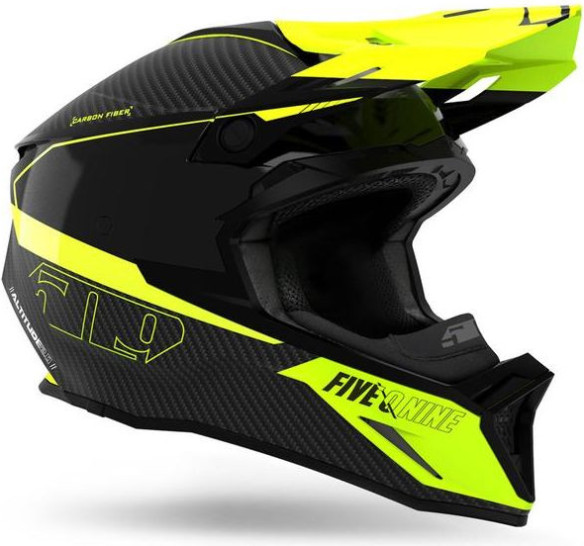 Casca Snowmobil Altitude 2.0 Carbon Fiber 3K ECE Hi Flow Acid Green Matt