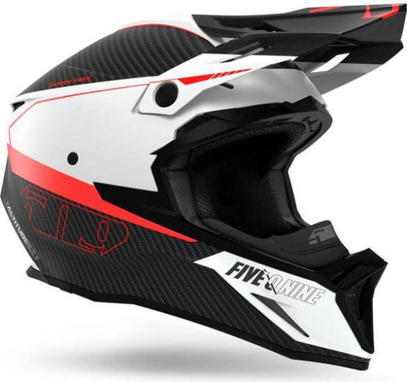 Casca Snowmobil Altitude 2.0 Carbon Fiber 3K ECE Hi Flow Racing Red Matt