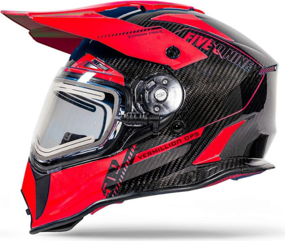 Casca Snowmobil Delta R3L Carbon Fiber Ignite ECE Vermillion Ops