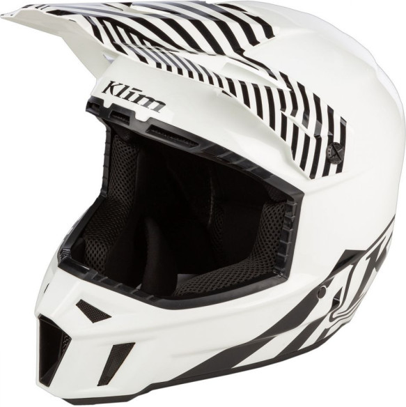 Casca Moto Enduro F3 Carbon Off-Road Helmet ECE Illusion Black/White