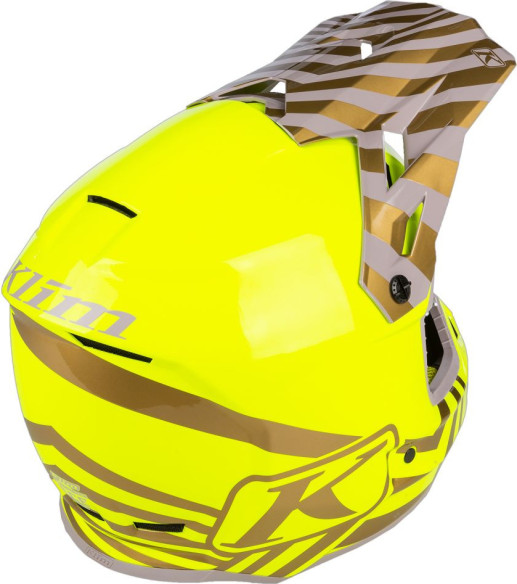 Casca Moto Enduro F3 Carbon Off-Road Helmet ECE Illusion Yellow/Gold