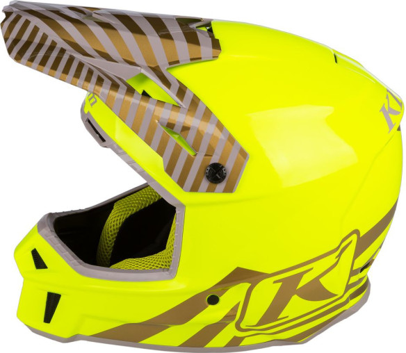 Casca Moto Enduro F3 Carbon Off-Road Helmet ECE Illusion Yellow/Gold