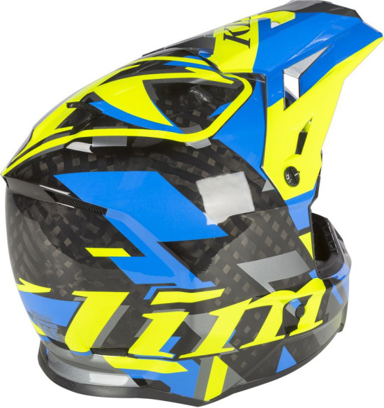 Casca Snowmobil F3 Carbon ECE Raid Electric Blue Lemonade/Hi-Vis