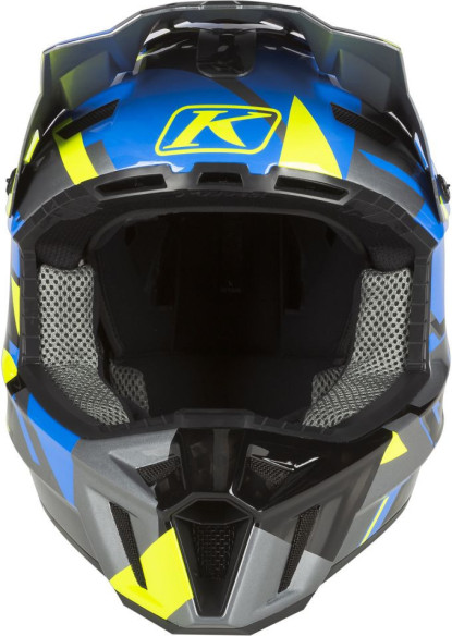 Casca Snowmobil F3 Carbon ECE Raid Electric Blue Lemonade/Hi-Vis