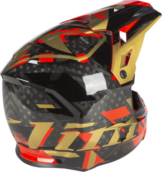 Casca Snowmobil F3 Carbon ECE Raid Fiery Red/Gold