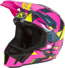 Casca Snowmobil F3 Carbon ECE Raid Knockout Pink/Hi-Vis