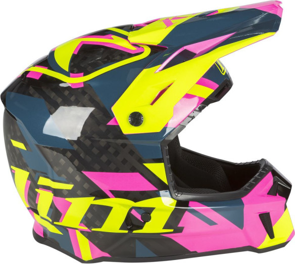 Casca Snowmobil F3 Carbon ECE Raid Knockout Pink/Hi-Vis