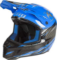 Casca Snowmobil F3 Carbon Pro ECE Thrashed Electric Blue Lemonade/Metallic Silver