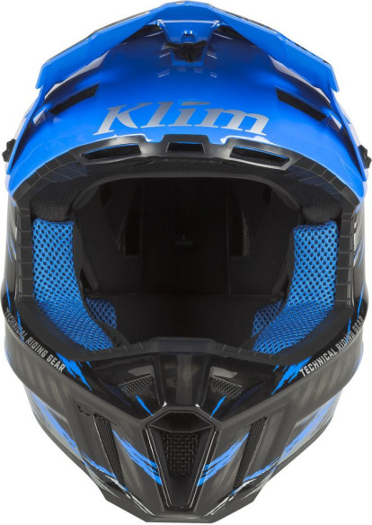 Casca Snowmobil F3 Carbon Pro ECE Thrashed Electric Blue Lemonade/Metallic Silver