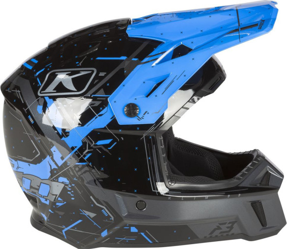 Casca Snowmobil F3 ECE Recoil Electric Blue Lemonade