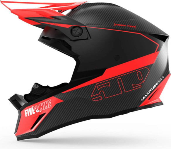 Casca Snowmobil Altitude 2.0 Carbon Fiber 3K (ECE) Hi Flow Racing Red