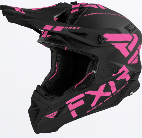 Casca Moto Enduro/Snow Helium Race Div With Auto Buckle Black/Elec Pink