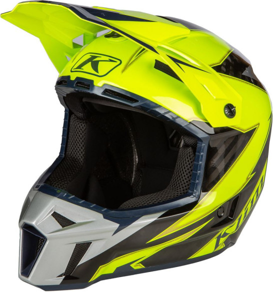 Casca Snowmobil F3 ECE Carbon Lightning Hi-Vis