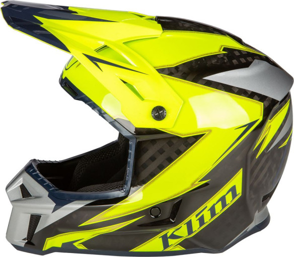 Casca Snowmobil F3 ECE Carbon Lightning Hi-Vis