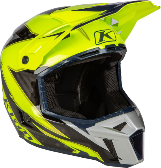Casca Snowmobil F3 ECE Carbon Lightning Hi-Vis