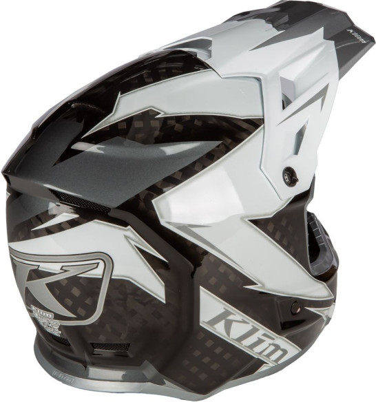 Casca Snowmobil F3 ECE Carbon Lightning White